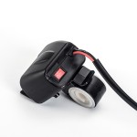 Moto USB socket x 2, digital voltmeter and thermometer, red led, black color